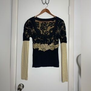 Vintage Waggon Gold and Black Sweater
